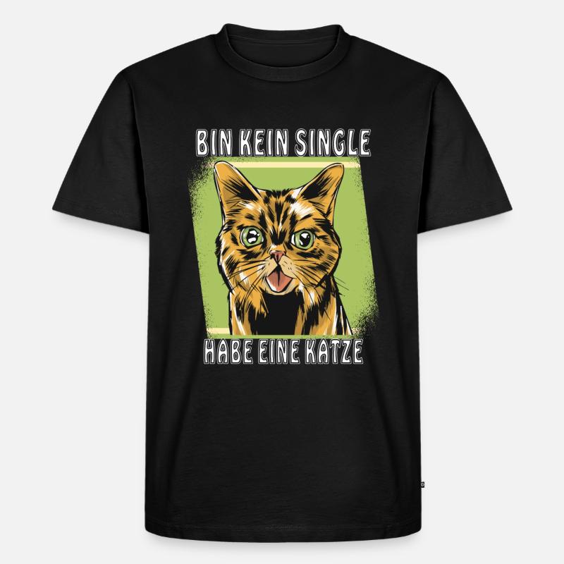 HABE EINE KATZE - Männer Premium Bio T-Shirt - Schwarz