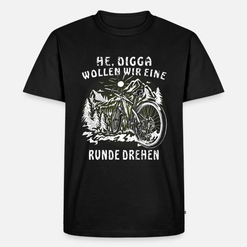 FAHRRAD HE DIGGA - Männer Premium Bio T-Shirt - Schwarz