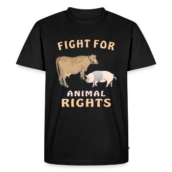 LUTTE DE COCHONS DE VACHE POUR LES DROITS DES ANIMAUX - T-shirt Premium bio Homme - noir - Devant - Nico (187cm)
