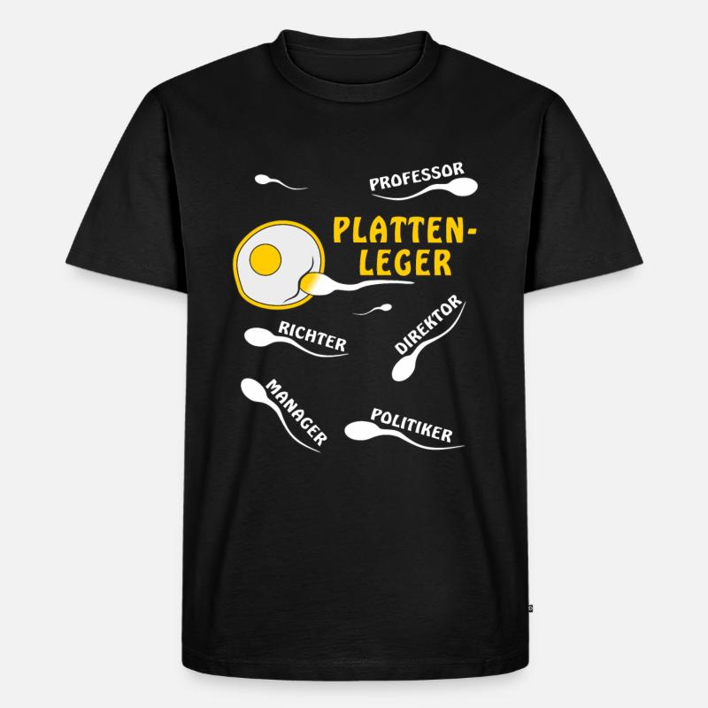 PLATTENLEGER - Männer Premium Bio T-Shirt - Schwarz