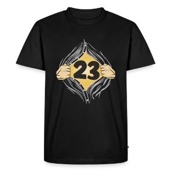 23 PUT ON SHIRT - Men's Premium Organic T-Shirt - black - Front - Nico (187cm)