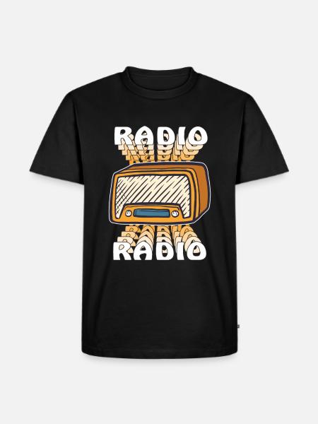 RADIO - Männer Premium Bio T-Shirt - Schwarz