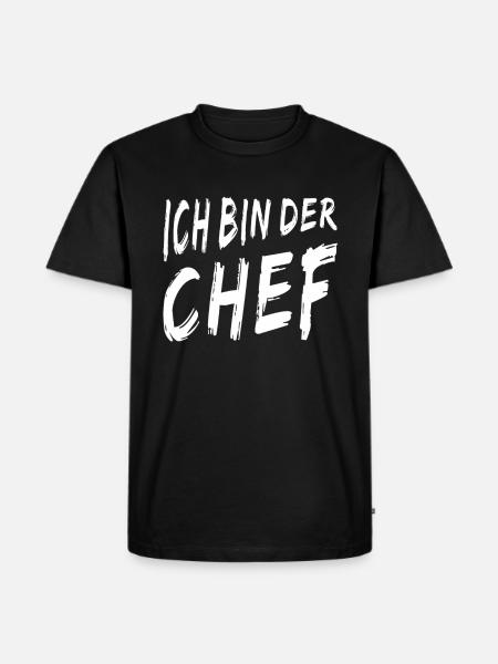 ICH BIN DER CHEF - Männer Premium Bio T-Shirt - Schwarz