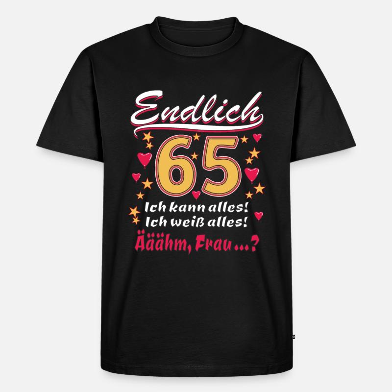 ENDLICH 65 - Männer Premium Bio T-Shirt - Schwarz