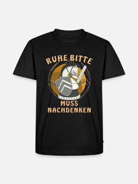 SCHACH RUHE BITTE MUSS NACHDENKEN - Männer Premium Bio T-Shirt - Schwarz