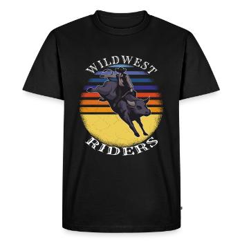 CAVALIERS DU FAR WEST - T-shirt Premium bio Homme - noir - Devant - Nico (187cm)