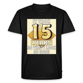 IT TOOK 15 YEARS - Men's Premium Organic T-Shirt - black - Front - Nico (187cm)