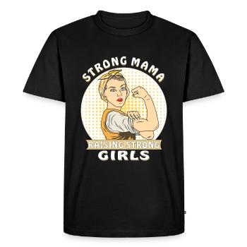 MAMAN FORTE ÉLEVANT DES FILLES FORTES - T-shirt Premium bio Homme - noir - Devant - Nico (187cm)