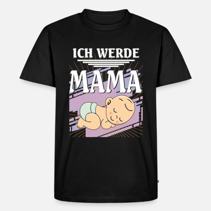 ICH WERDE MAMA - Männer Premium Bio T-Shirt - Schwarz