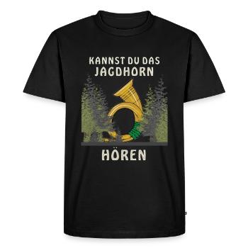 ENTENDEZ-VOUS LE COR DE CHASSE - T-shirt Premium bio Homme - noir - Devant - Nico (187cm)