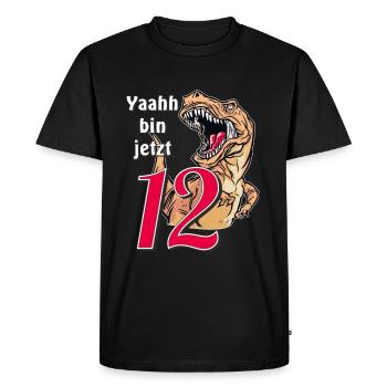 BIRTHDAY Yaahh am now 12 - Men's Premium Organic T-Shirt - black - Front - Nico (187cm)