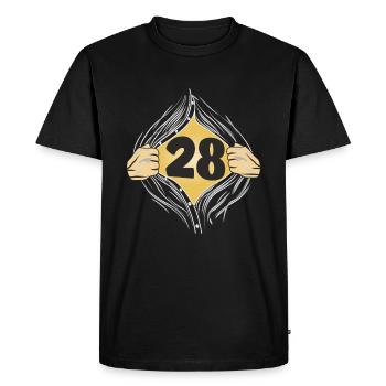 28 PUT ON SHIRT - Men's Premium Organic T-Shirt - black - Front - Nico (187cm)
