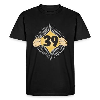 39 PUT ON SHIRT - Men's Premium Organic T-Shirt - black - Front - Nico (187cm)