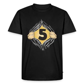 5 PUT ON SHIRT - Men's Premium Organic T-Shirt - black - Front - Nico (187cm)