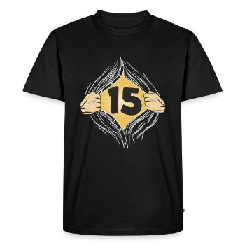 15 PUT ON SHIRT - Men's Premium Organic T-Shirt - black - Front - Nico (187cm)