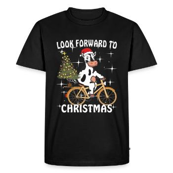 COW BIKE LOOK FORWARD TO CHRISTMAS - Men's Premium Organic T-Shirt - black - Front - Nico (187cm)
