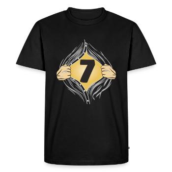 7 PUT ON SHIRT - Men's Premium Organic T-Shirt - black - Front - Nico (187cm)