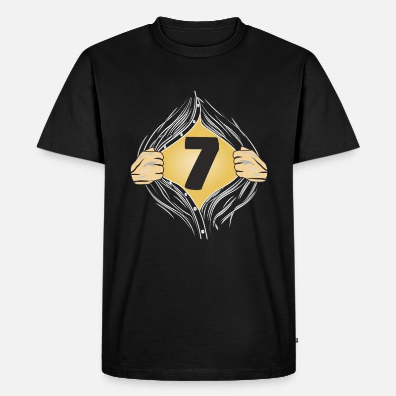 7 HEMD AUFZIEHEN - Männer Premium Bio T-Shirt - Schwarz