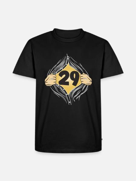 29 HEMD AUFZIEHEN - Männer Premium Bio T-Shirt - Schwarz