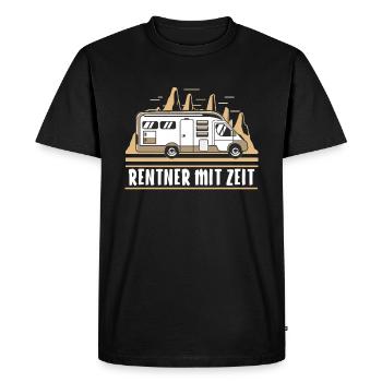 WOHNMOBIL RENTNER MIT ZEIT - Männer Premium Bio T-Shirt - Schwarz - Vorne - Nico (187cm)
