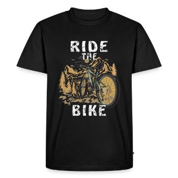 FAHRRAD RIDE THE BIKE - Men's Premium Organic T-Shirt - black - Front - Nico (187cm)