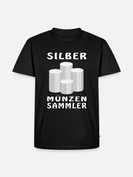 GELD SILBER MÜNZEN - Männer Premium Bio T-Shirt - Schwarz