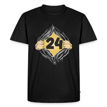 24 SHIRT ON - Men's Premium Organic T-Shirt - black - Front - Nico (187cm)