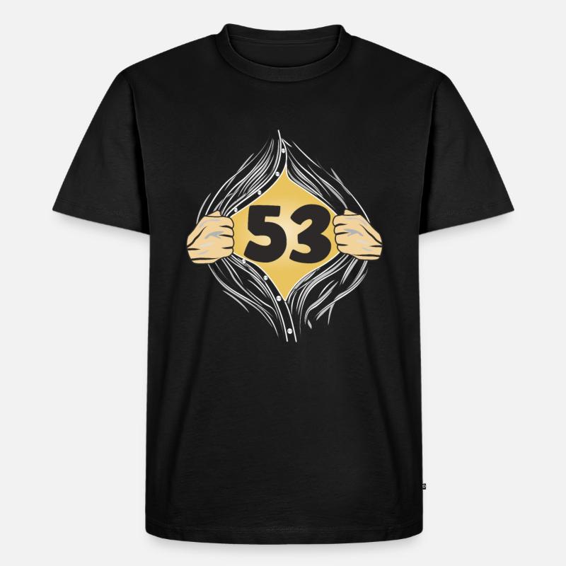 53 HEMD AUFZIEHEN - Männer Premium Bio T-Shirt - Schwarz