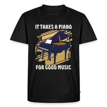 IT TAKES A PIANO - Men's Premium Organic T-Shirt - black - Front - Nico (187cm)