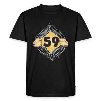 59 PUT ON SHIRT - Men's Premium Organic T-Shirt - black - Front - Nico (187cm)