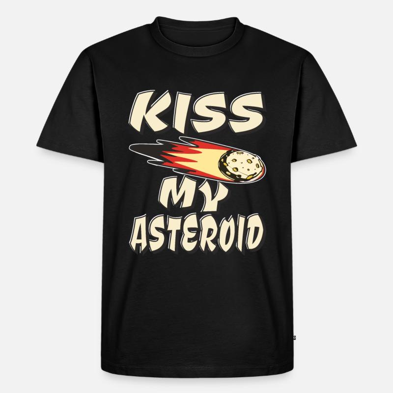 KISS MY ASTEROID - Männer Premium Bio T-Shirt - Schwarz