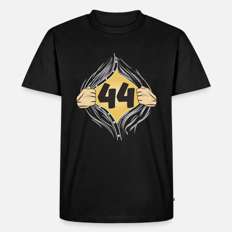 44 HEMD AUFZIEHEN - Männer Premium Bio T-Shirt - Schwarz