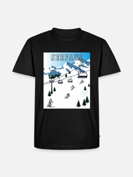 SKIING SERFAUS - Men's Premium Organic T-Shirt - black