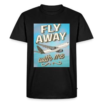 AIRPLANE FLY AWAY WITH ME - Men's Premium Organic T-Shirt - black - Front - Nico (187cm)