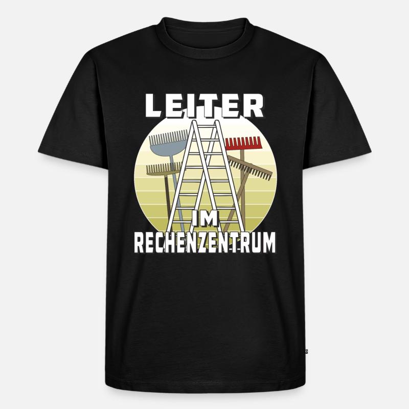 LEITER IM RECHENZENTRUM - Männer Premium Bio T-Shirt - Schwarz