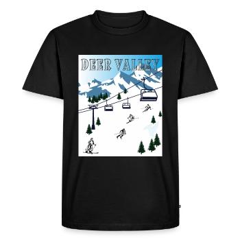 SKI USA Deer Valley - T-shirt Premium bio Homme - noir - Devant - Nico (187cm)