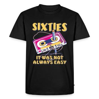 LES ANNÉES SOIXANTE ÇA N’A PAS TOUJOURS ÉTÉ FACILE - T-shirt Premium bio Homme - noir - Devant - Nico (187cm)