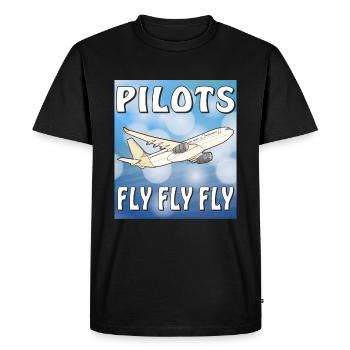 AIRPLANE PILOTS FLY FLY FLY - Men's Premium Organic T-Shirt - black - Front - Nico (187cm)