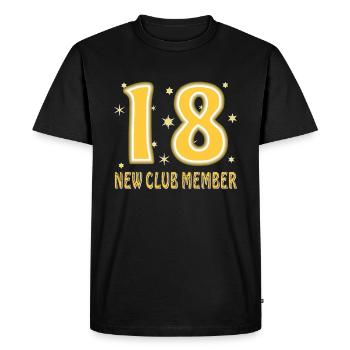 BIRTHDAY 18 - Men's Premium Organic T-Shirt - black - Front - Nico (187cm)