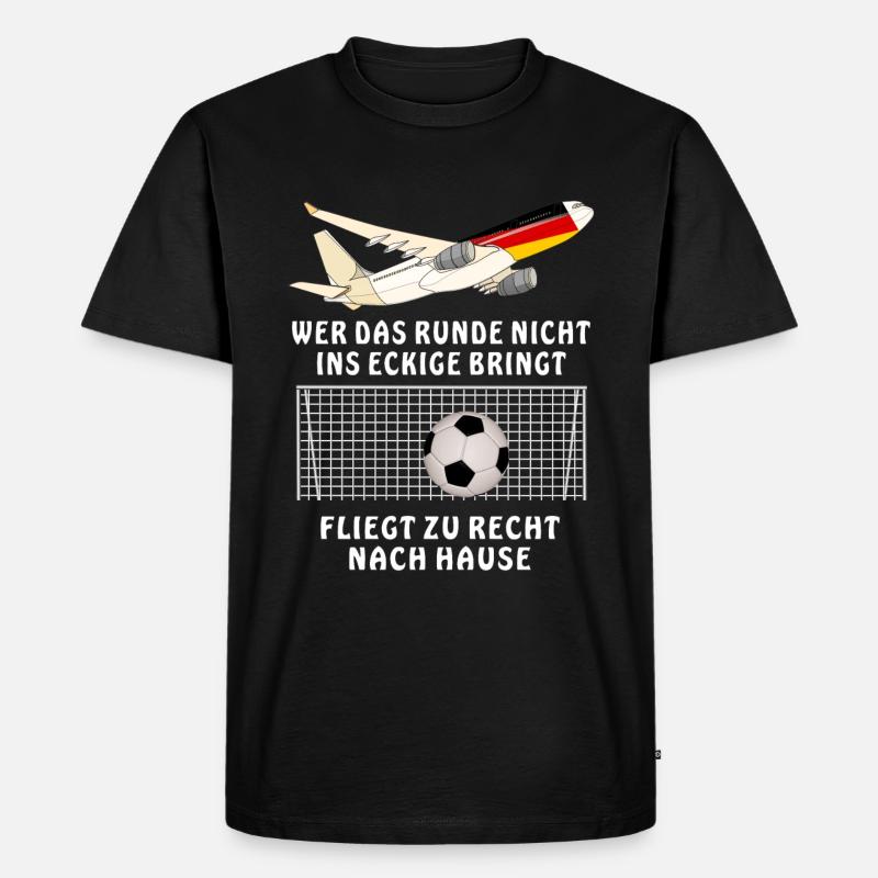 FUSSBALL HEIMFLUG - Männer Premium Bio T-Shirt - Schwarz