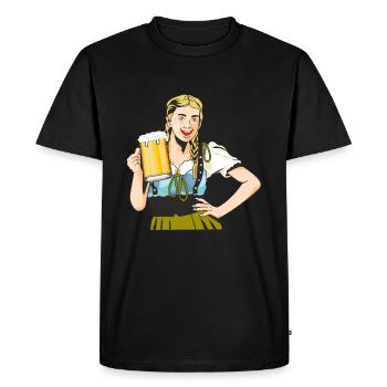 MRS. BEER GLASS - Men's Premium Organic T-Shirt - black - Front - Nico (187cm)