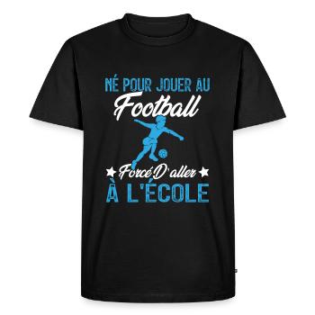 football joueur cadeau enfant homme garcon - T-shirt Premium bio Homme - noir - Devant - Nico (187cm)