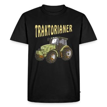 TRACTEUR TRACTEUR - T-shirt Premium bio Homme - noir - Devant - Nico (187cm)