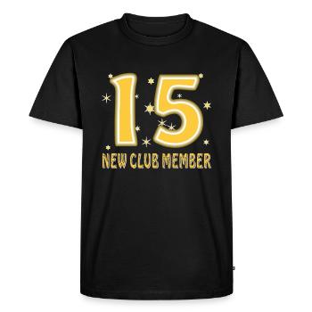 BIRTHDAY 15 - Men's Premium Organic T-Shirt - black - Front - Nico (187cm)