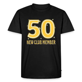 BIRTHDAY 50 - Men's Premium Organic T-Shirt - black - Front - Nico (187cm)