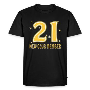 BIRTHDAY 21 - Men's Premium Organic T-Shirt - black - Front - Nico (187cm)