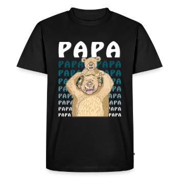 OURS PAPA ENFANT PAPA - T-shirt Premium bio Homme - noir - Devant - Nico (187cm)