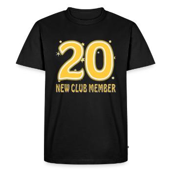 BIRTHDAY 20 - Men's Premium Organic T-Shirt - black - Front - Nico (187cm)