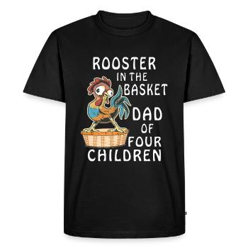 COQ DANS LE PANIER - T-shirt Premium bio Homme - noir - Devant - Nico (187cm)