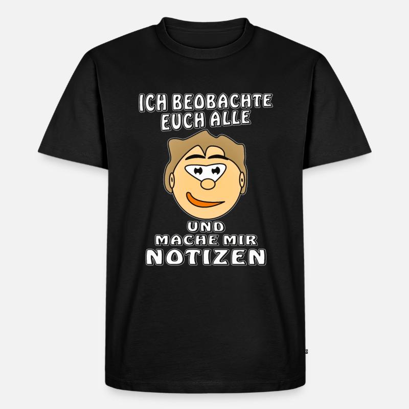 GESICHT ICH BEOBACHTE EUCH ALLE - Männer Premium Bio T-Shirt - Schwarz